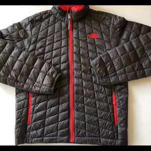 The North Face Thermoball Jacket Gray Orange Boys L 14/16 great condition!